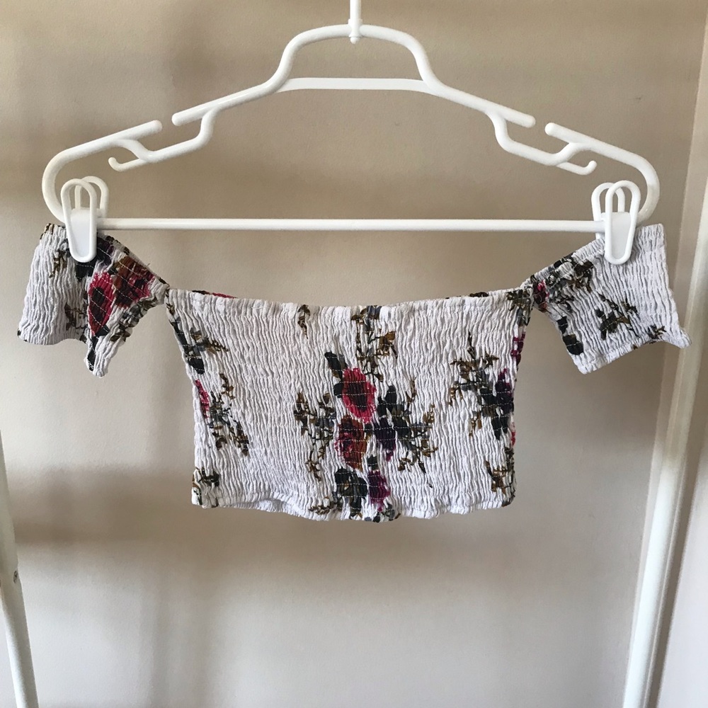 Floral Crimped Crop Top